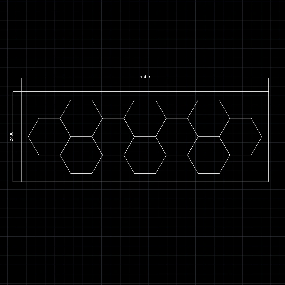 【Bigger Hex】10Grid With Border Hexagon Lighting【6565*2400mm/22*8ft】