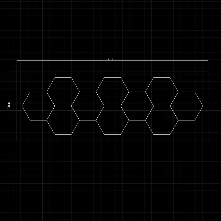 【Bigger Hex】10Grid With Border Hexagon Lighting【6565*2400mm/22*8ft】