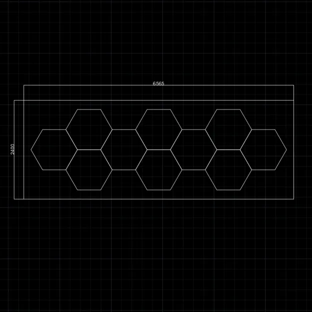 【Bigger Hex】10Grid With Border Hexagon Lighting【6565*2400mm/22*8ft】