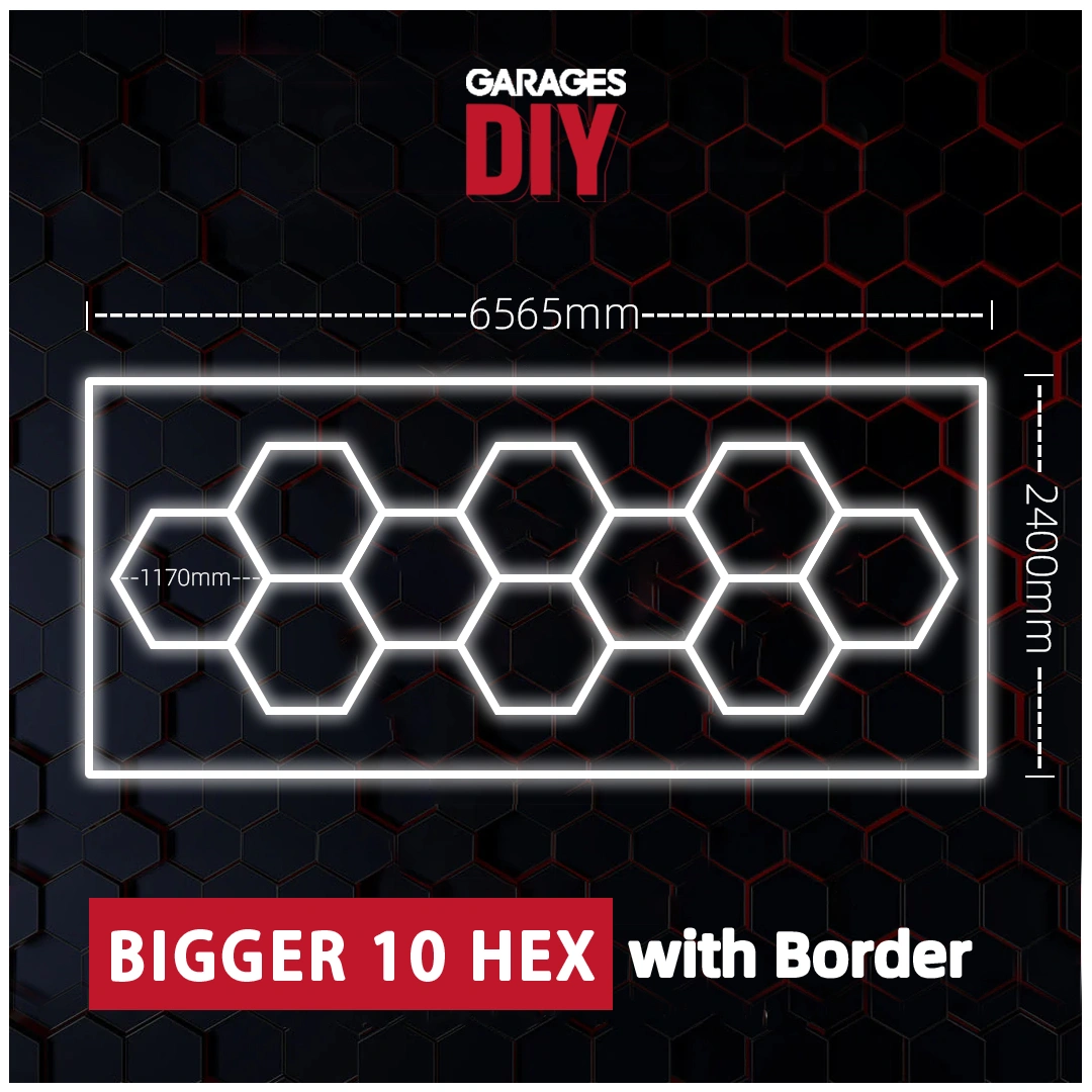 【Bigger Hex】10Grid With Border Hexagon Lighting【6565*2400mm/22*8ft】