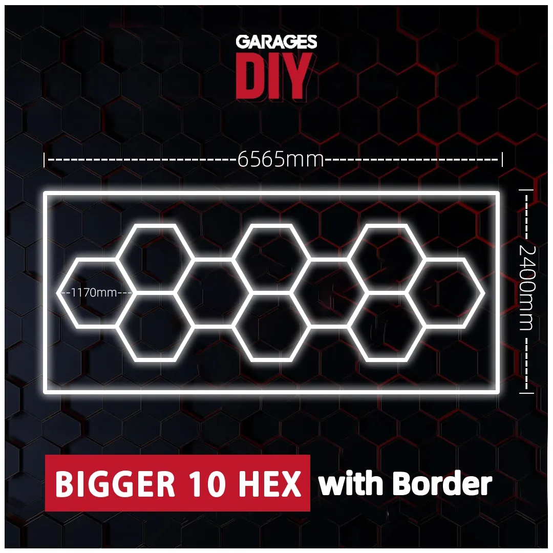 【Bigger Hex】10Grid With Border Hexagon Lighting【6565*2400mm/22*8ft】