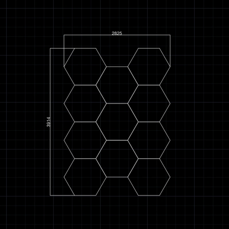 【Bigger Hex】11 Grid Hexagon Lighting【2825*3914mm/13*9.6ft】