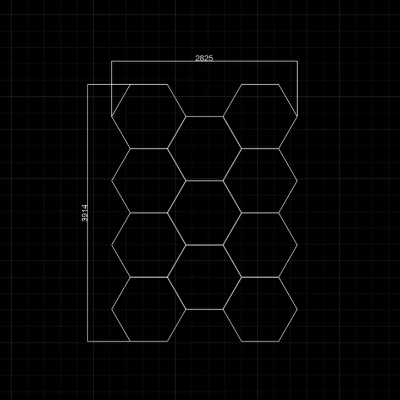 【Bigger Hex】11 Grid Hexagon Lighting【2825*3914mm/13*9.6ft】