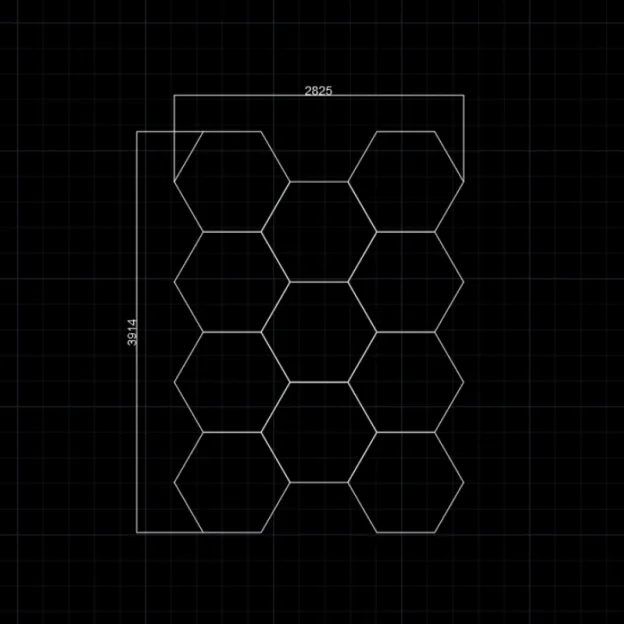 【Bigger Hex】11 Grid Hexagon Lighting【2825*3914mm/13*9.6ft】