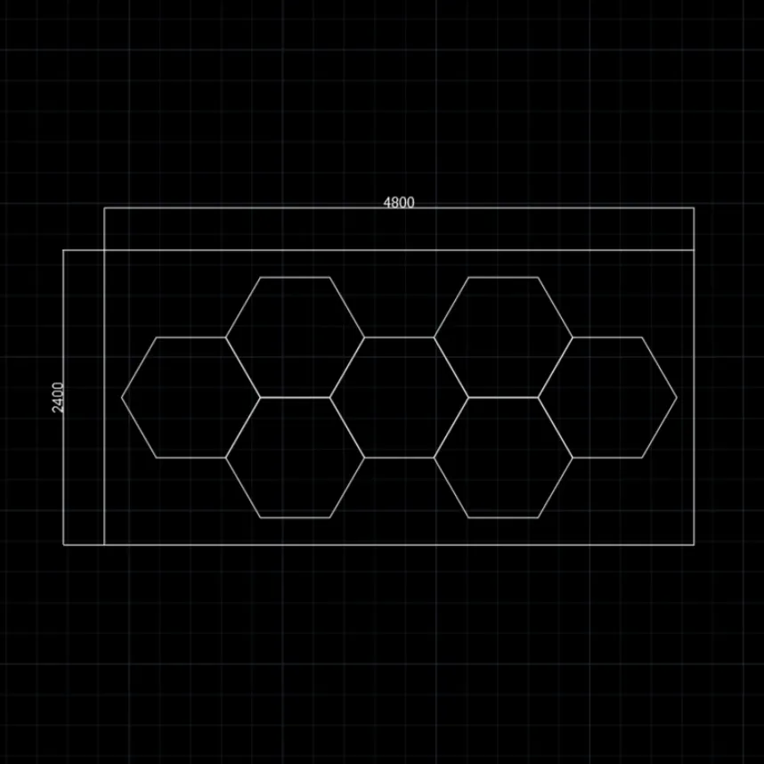 【Bigger Hex】7Grid With Border Hexagon Lighting【4800*2400mm/16*8ft】