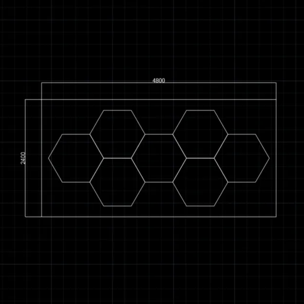 【Bigger Hex】7Grid With Border Hexagon Lighting【4800*2400mm/16*8ft】