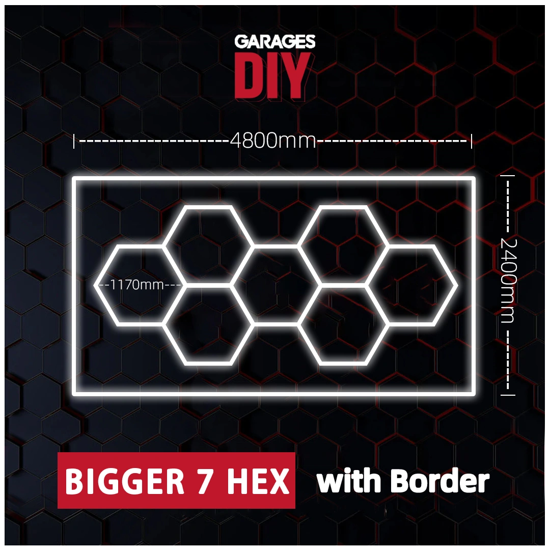 【Bigger Hex】7Grid With Border Hexagon Lighting【4800*2400mm/16*8ft】