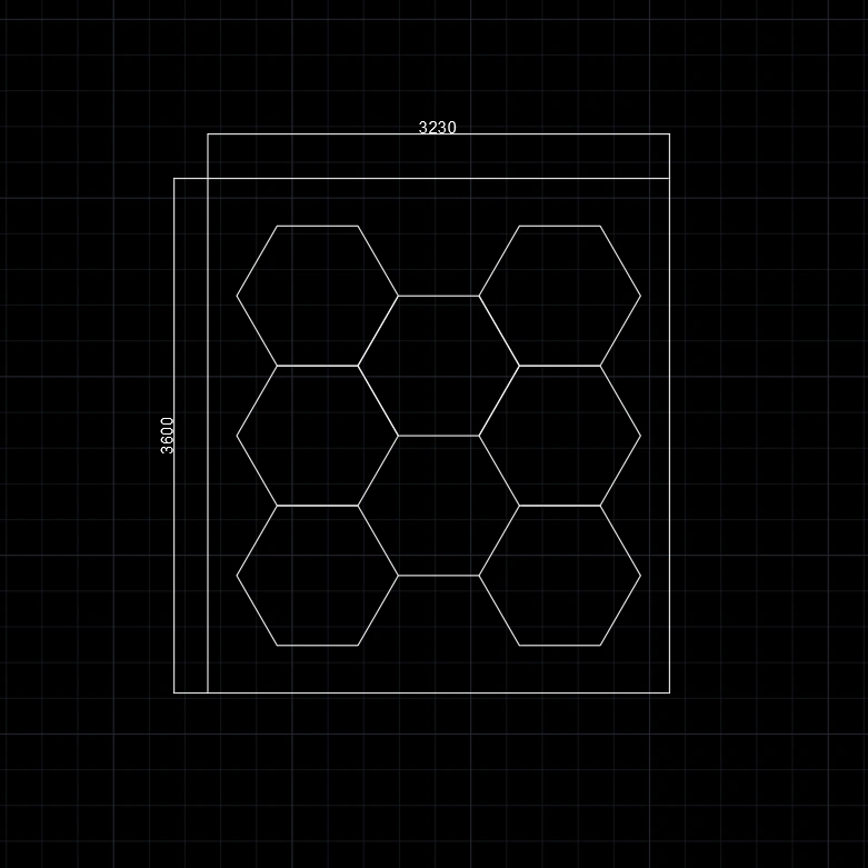 【Bigger Hex】8Grid With Border Hexagon Lighting【3600*3230mmmm/12*10.6ft】