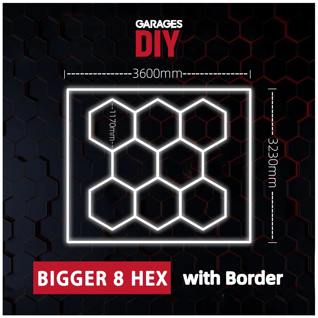 【Bigger Hex】8Grid With Border Hexagon Lighting【3600*3230mmmm/12*10.6ft】
