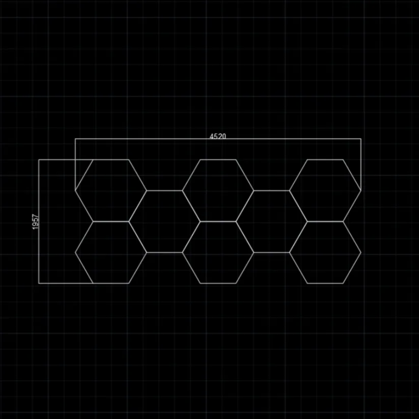 【Bigger Hex】8Grid Hexagon Lighting【4520*1960mm/15*7ft】