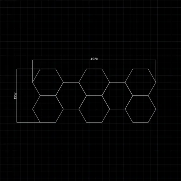 【Bigger Hex】8Grid Hexagon Lighting【4520*1960mm/15*7ft】