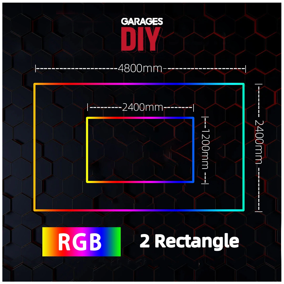 RGB 2 Rectangle Border LED Lighting【4800*2400mm/15.8*7.9ft】3pin（Aluminum）