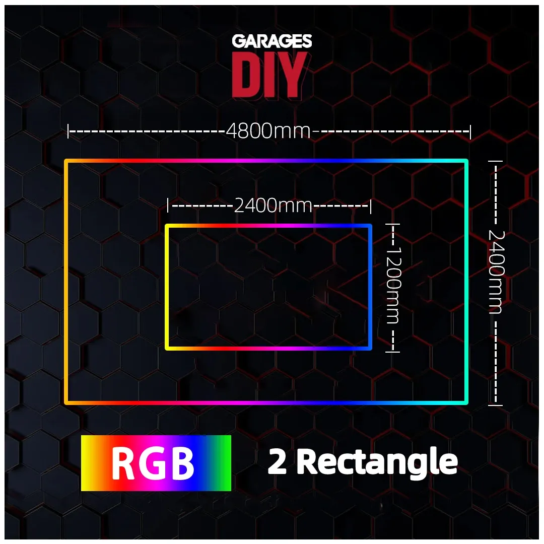 RGB 2 Rectangle Border LED Lighting【4800*2400mm/15.8*7.9ft】3pin（Aluminum）