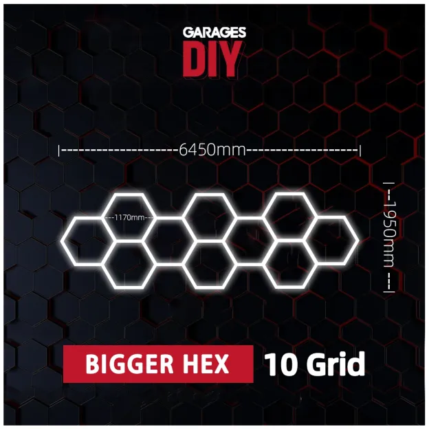 【Bigger Hex】10Grid Hexagon Lighting【6450*1950mm/21*6ft】