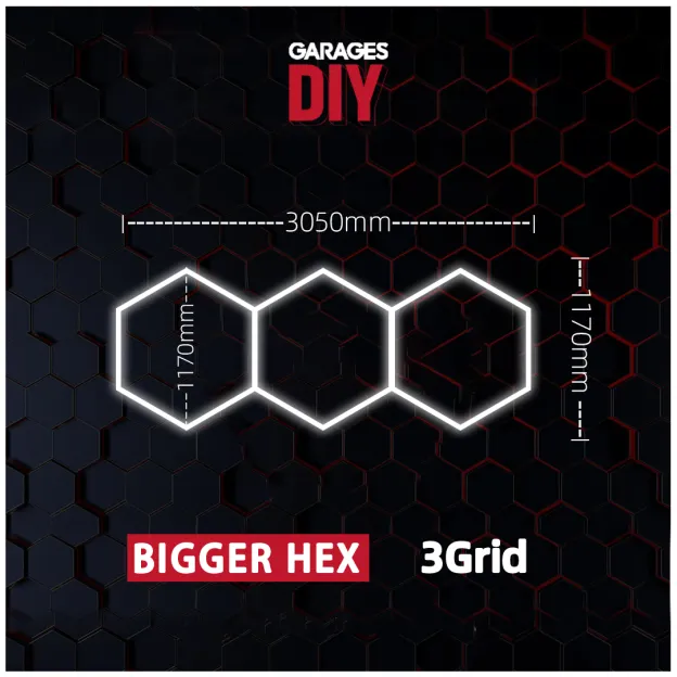 【Bigger Hex】3Grid Hexagon Lighting【3050*1170mm/10*3.83ft】