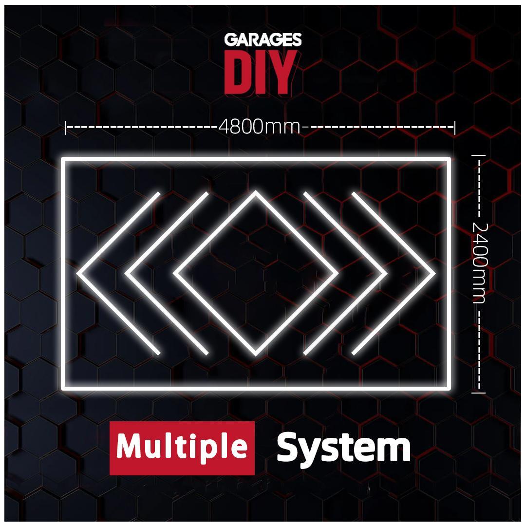 Multiple With Border System Hexagon Lighting【4800*2400mm/15.8*7.9ft】