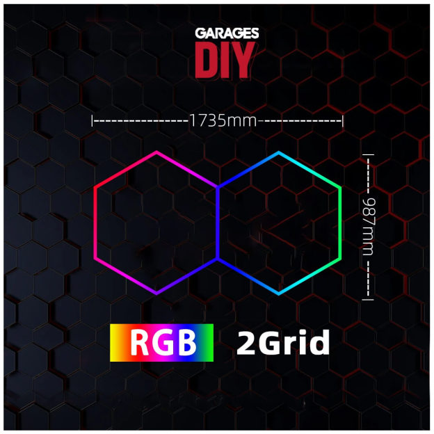 RGB Hexagon Lighting 2 Grid【1735*987mm/5.7*3.23】