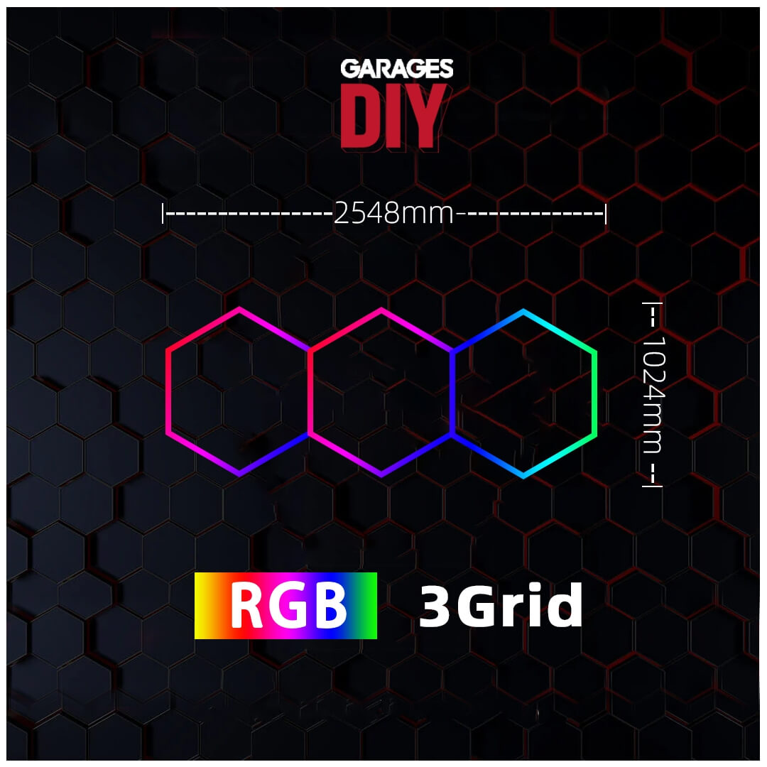 RGB 3Grid Hexagon Lighting【2548*1024mm/8.36*3.36ft】