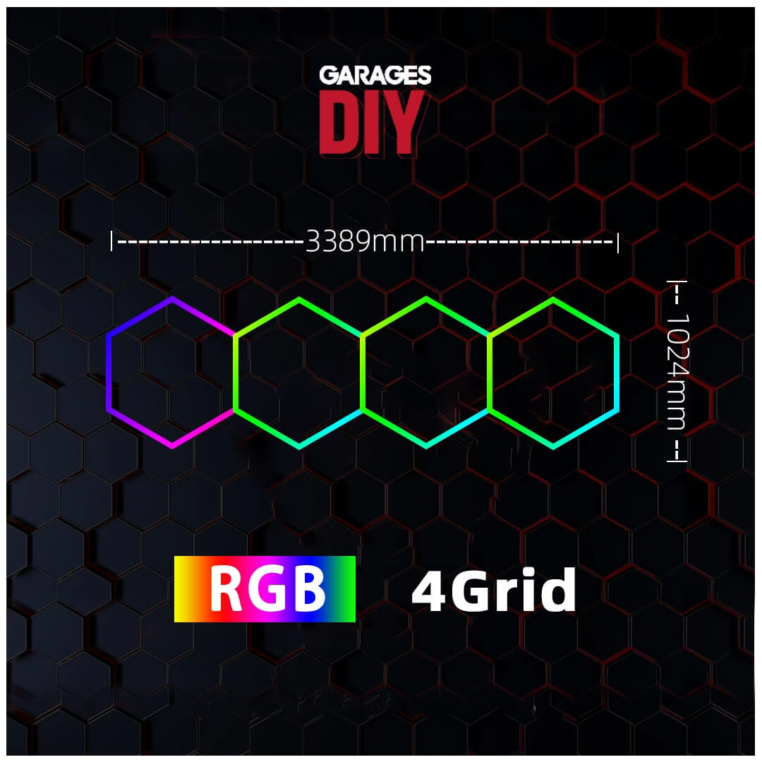 RGB 4Grid Hexagon Lighting【3389*1024mm/11.11*3.36ft】