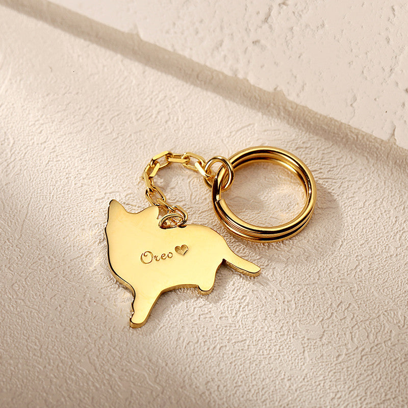 Custom Pet Photo Engraved Keychain