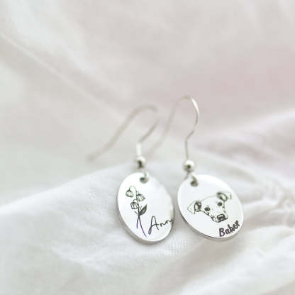 Custom Pet Portrait Earrings