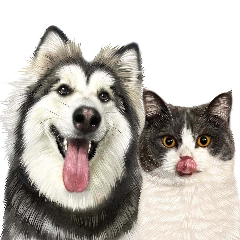 Hand-Painted Anime Pet Digital Drawings