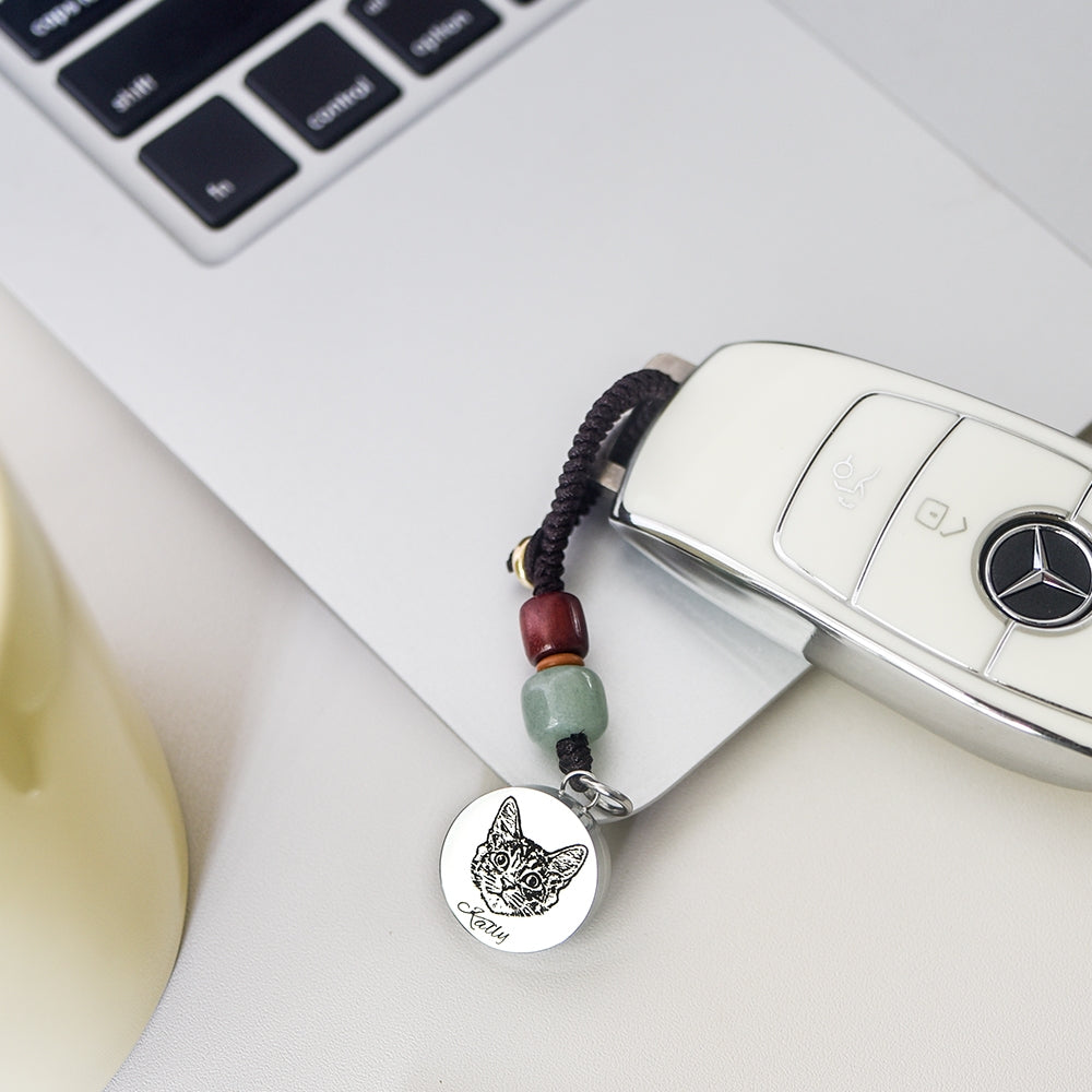 Custom Pet Portrait Car Keychain