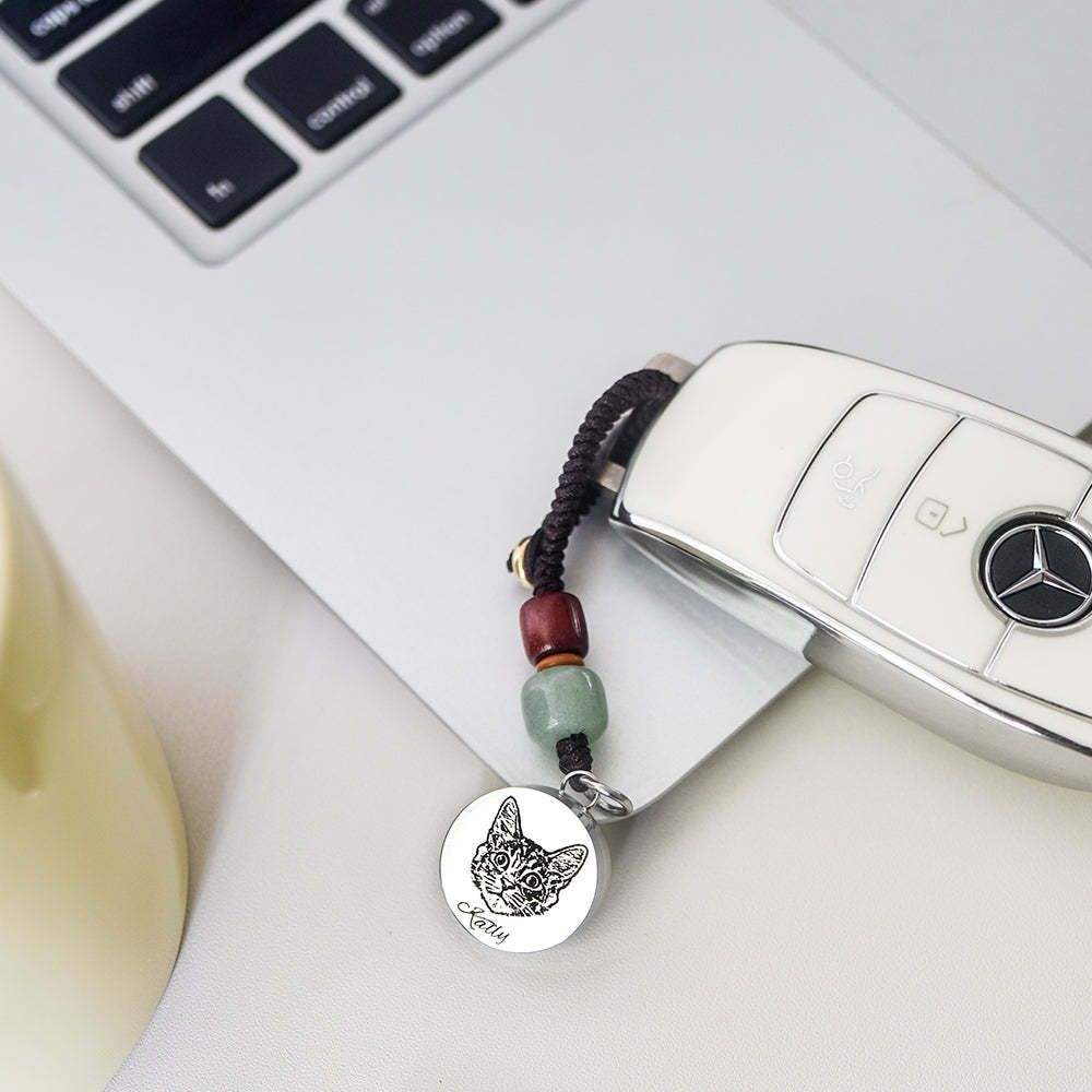 Custom Pet Portrait Car Keychain