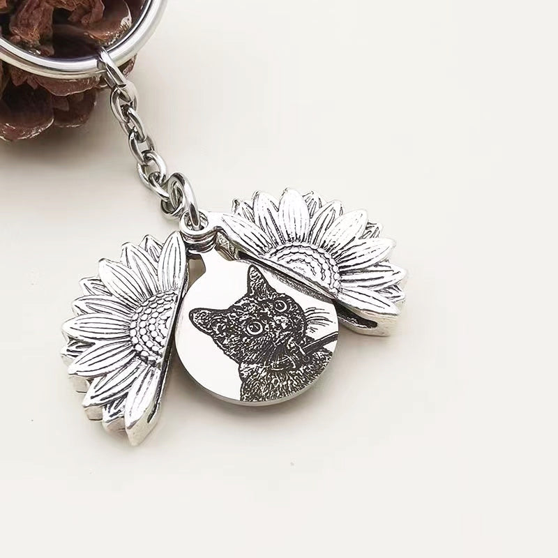 Custom Openable Sunflower Keychain