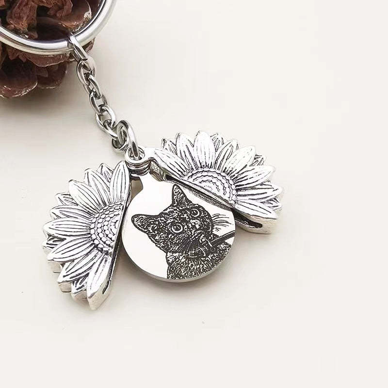 Custom Openable Sunflower Keychain