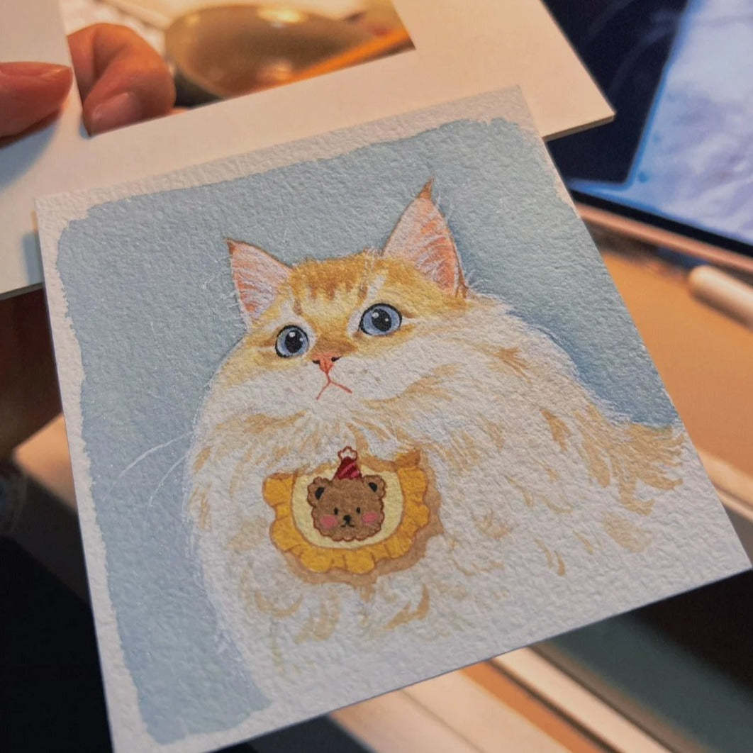 Hand-Painted Pet Portrait Watercolor Painting
