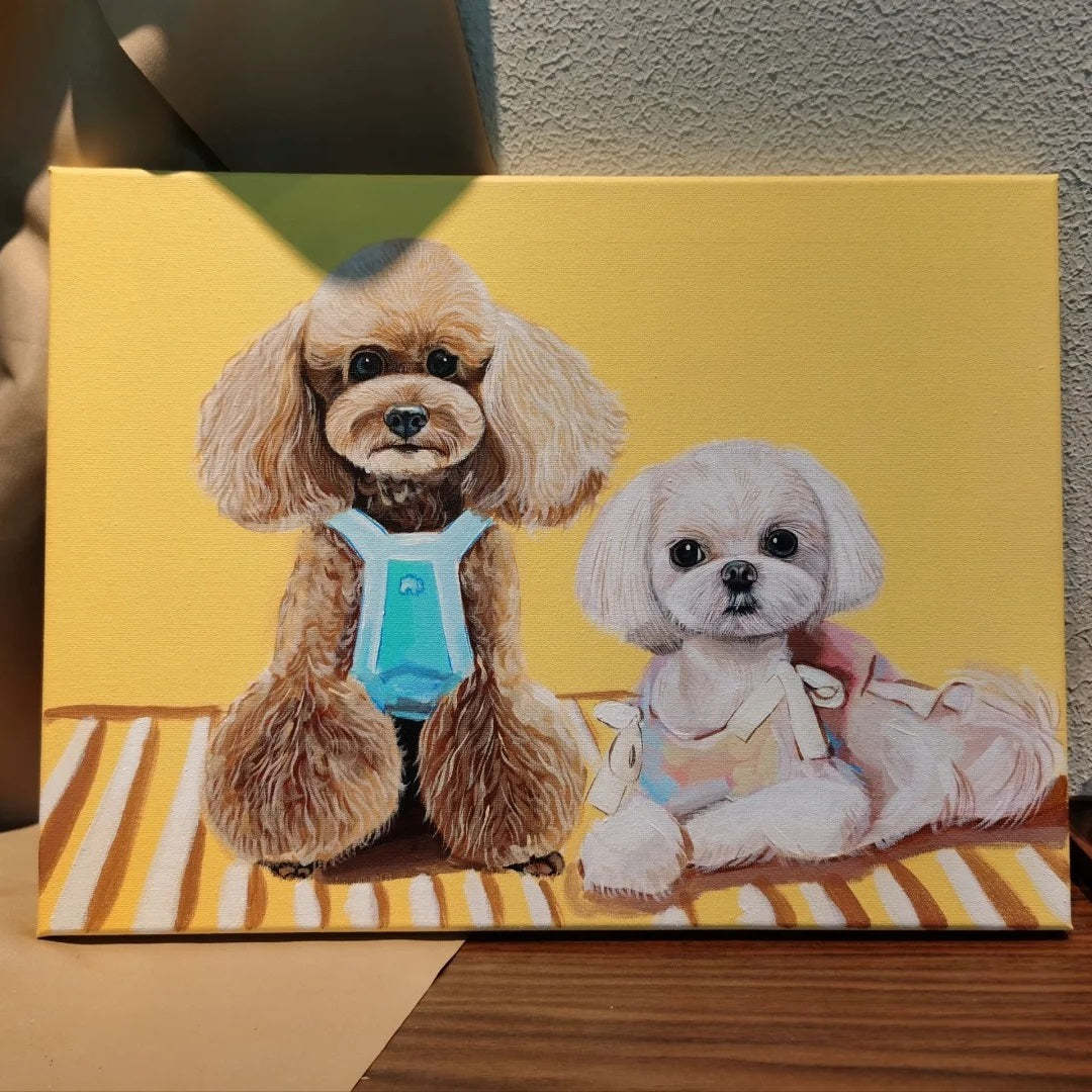 Hand-Painted Pet Portrait Oil Painting