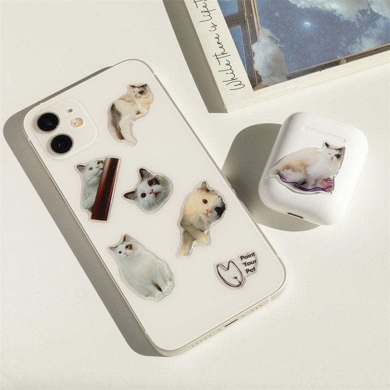 Custom Pet Portrait Crystal Stickers