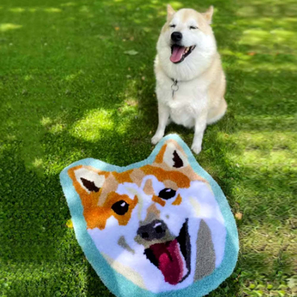 Handmade Pet Portrait Tufted Rug