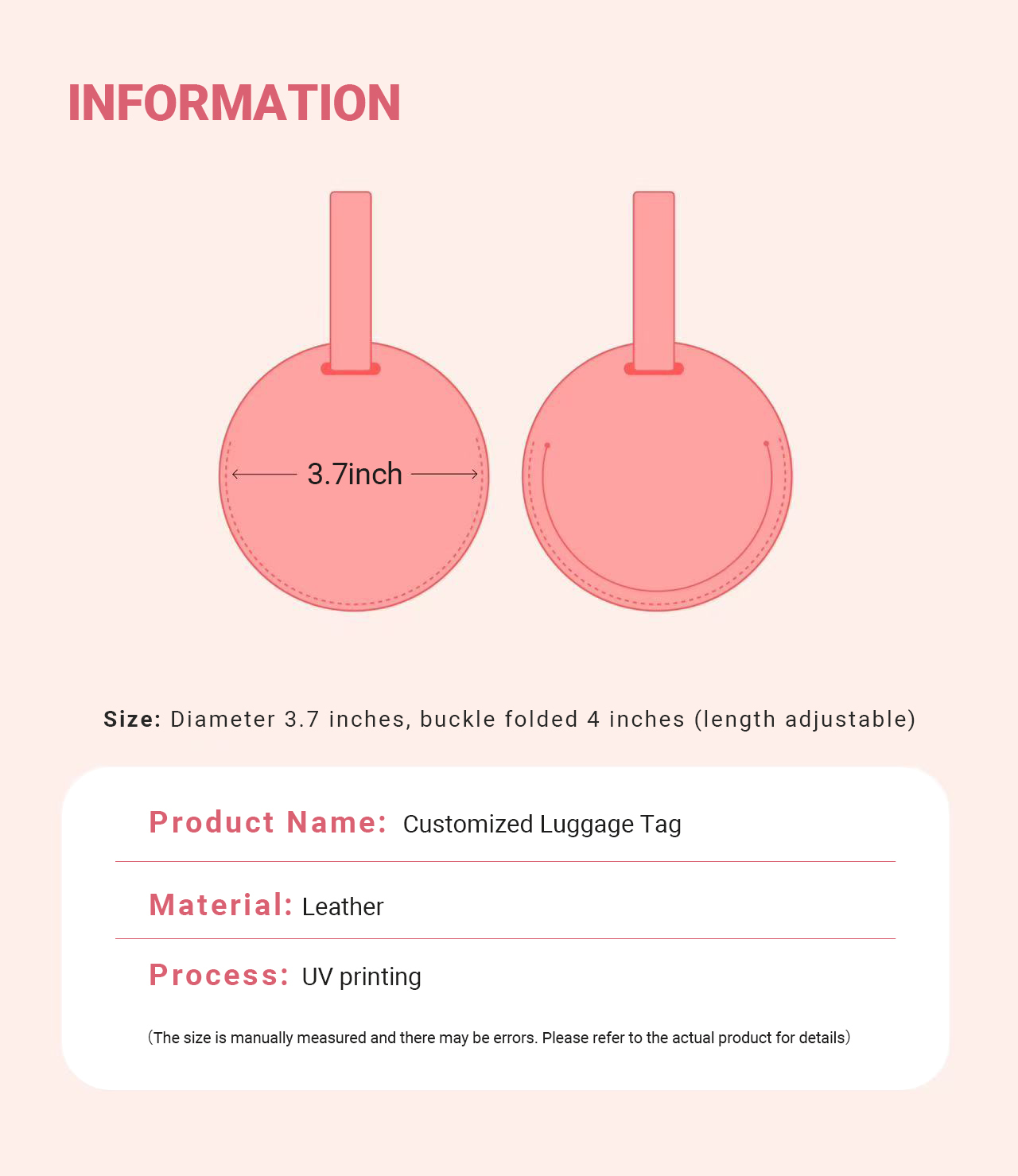 Custom Pet PU Leather Luggage Tag