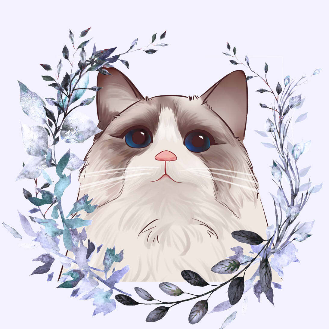 Hand-Painted Anime Pet Digital Drawings