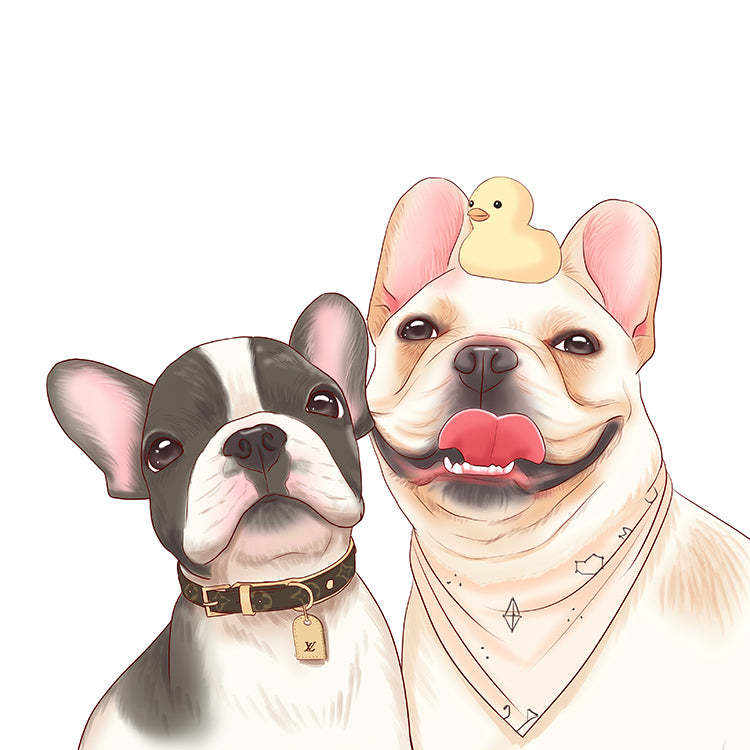 Hand-Painted Anime Pet Digital Drawings
