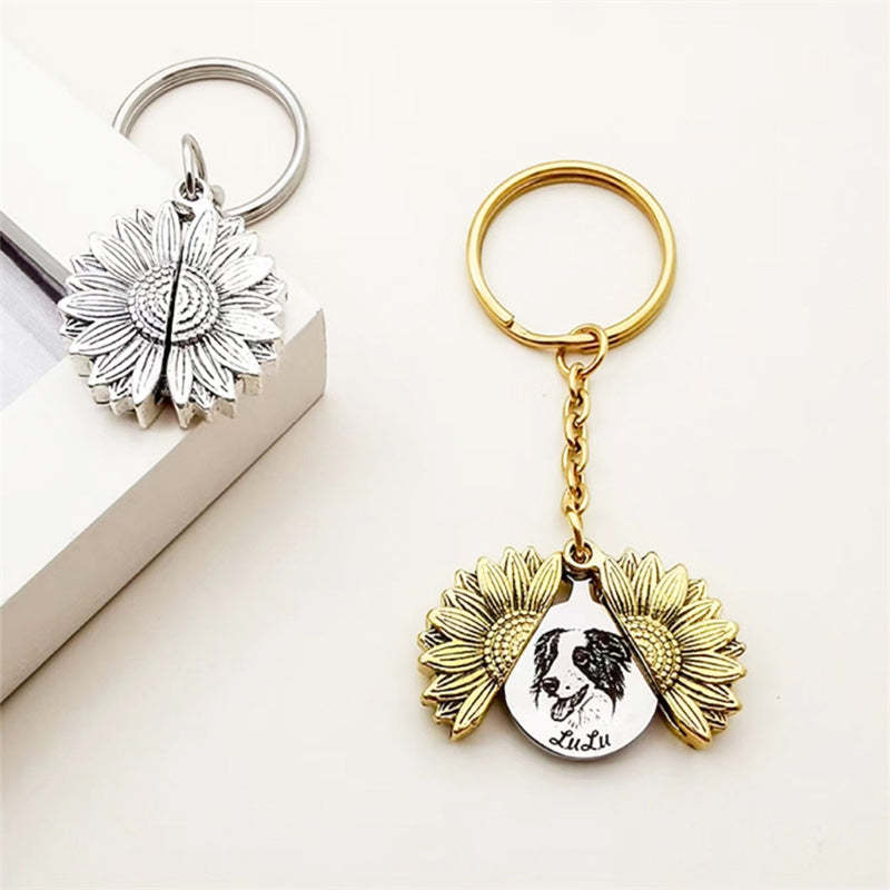 Custom Openable Sunflower Keychain