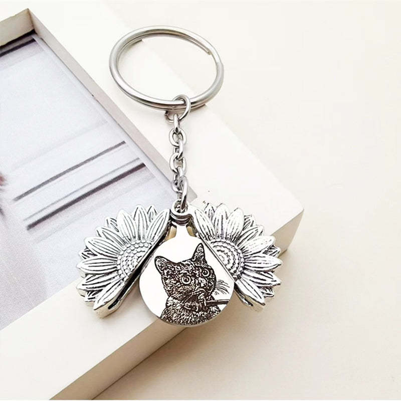 Custom Openable Sunflower Keychain