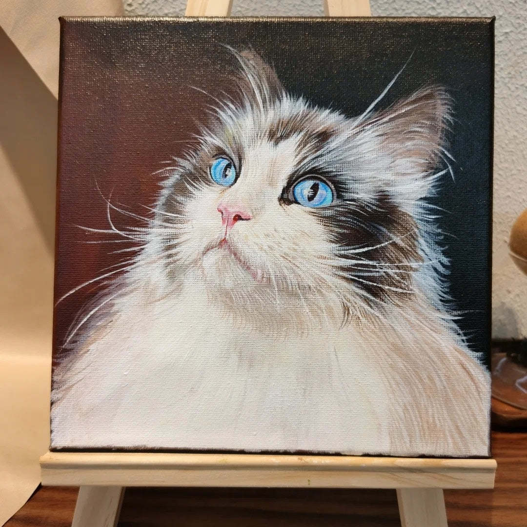Hand-Painted Pet Portrait Oil Painting