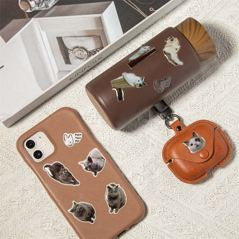 Custom Pet Portrait Crystal Stickers
