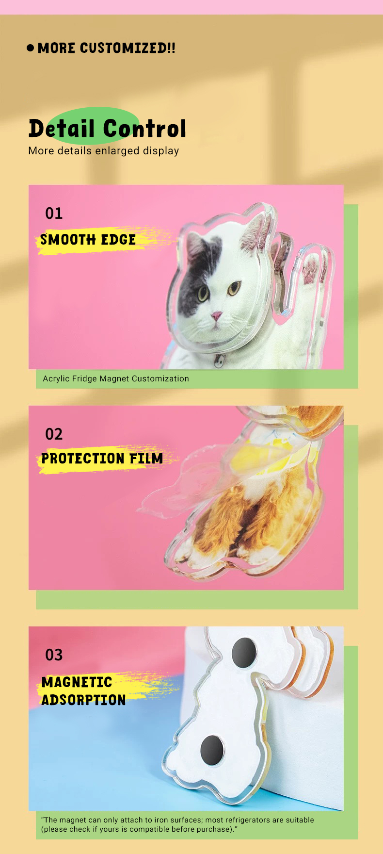 Custom 360° Rotating Refrigerator Magnet