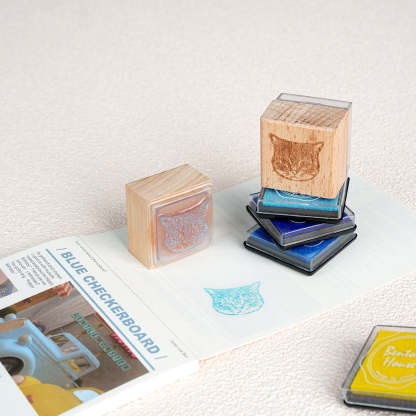 Custom Pet Portrait Wooden Rubber Stamp