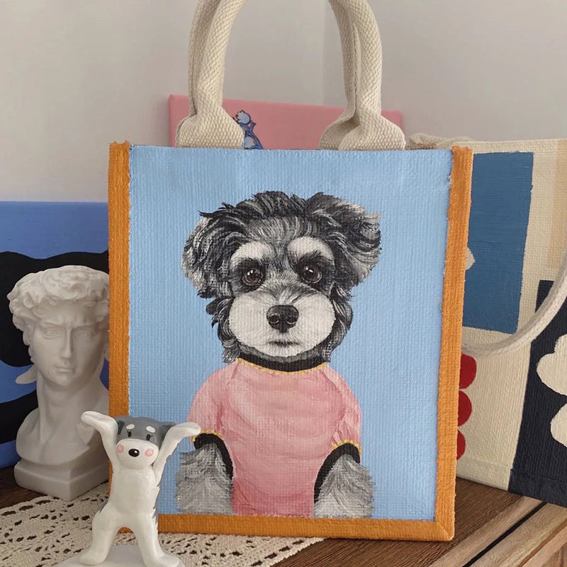 Hand Painted Pet Portrait Custom Bag