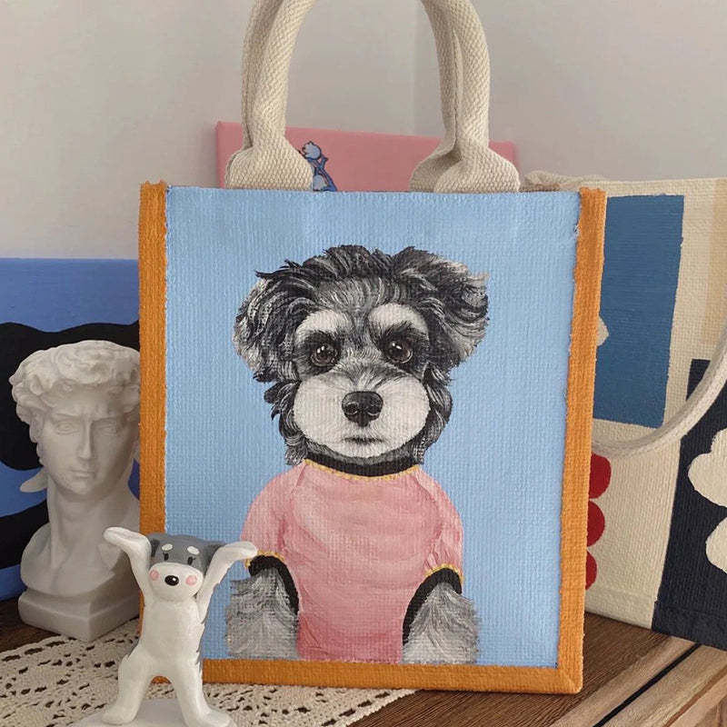 Hand Painted Pet Portrait Custom Bag