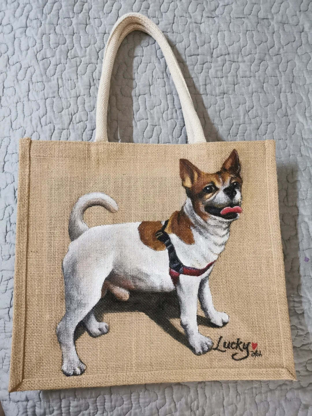Hand Painted Pet Portrait Custom Bag
