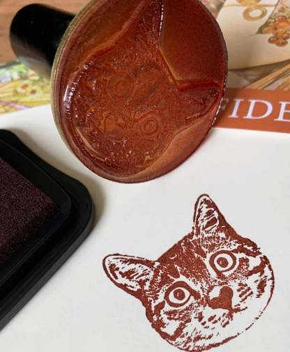 Custom Pet Portrait Wooden Rubber Stamp