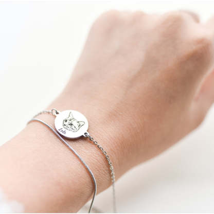 Custom Pet Portrait Engraved Bracelet