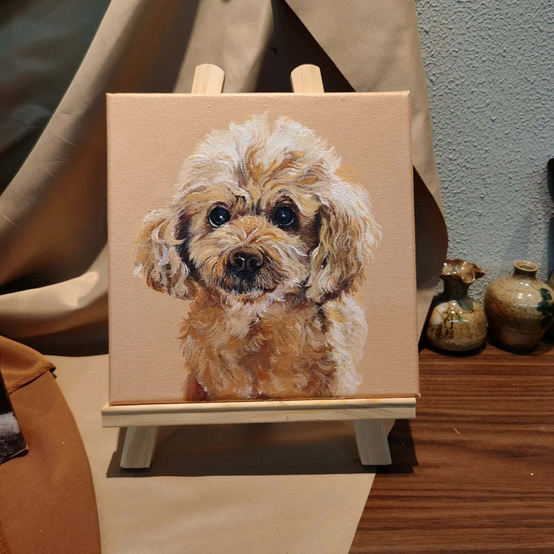 Hand-Painted Pet Portrait Oil Painting