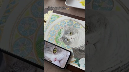 Hand-Painted Pet Portrait Mucha Painting